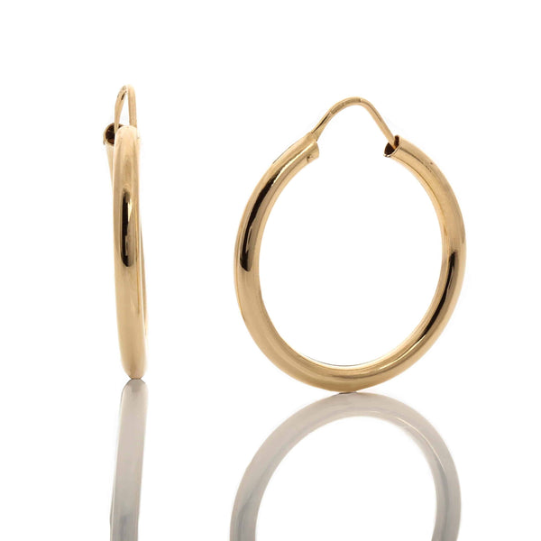 18k Yellow Gold Tube High Polish Tatiana Earrings