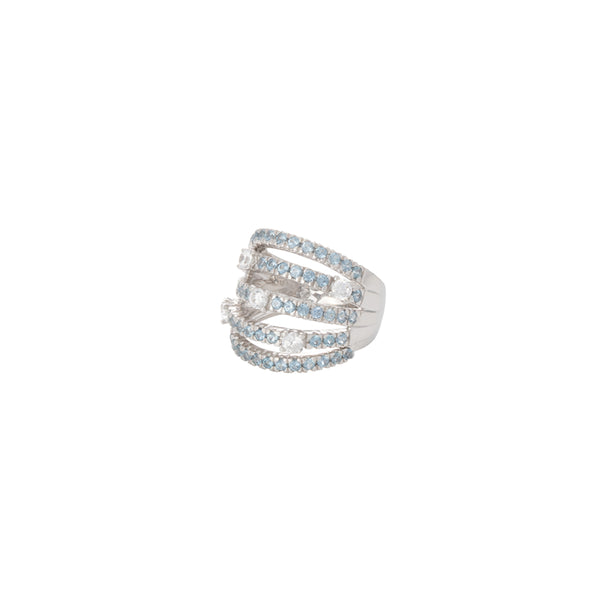 Eudoxia Five Row Blue Cubic Ring