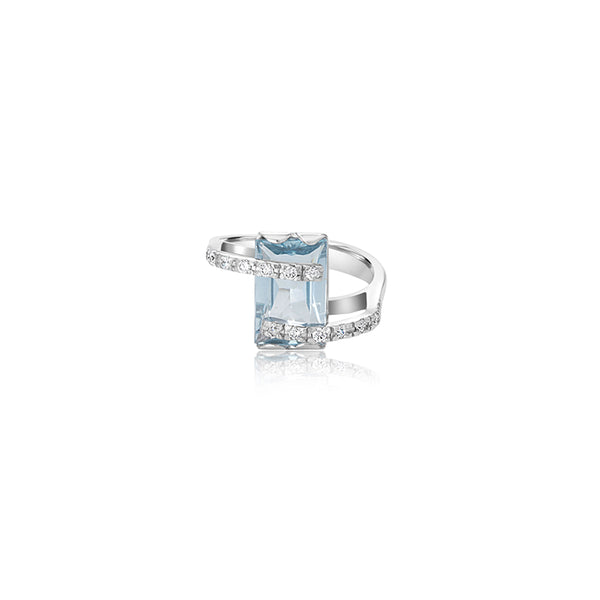 Micaela Aqua Abstract Ring