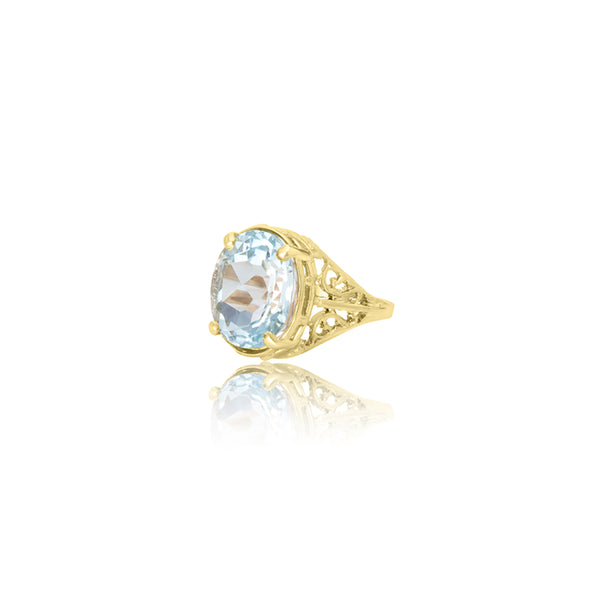 Oriana Aqua Oval Ring