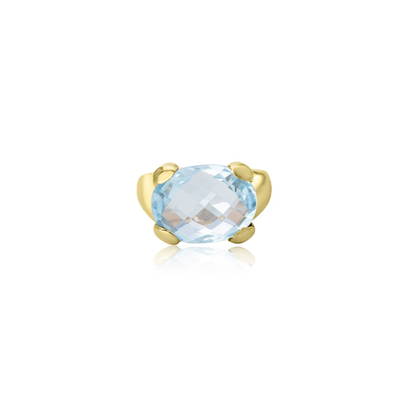 Rinku Checkered Aqua Ring