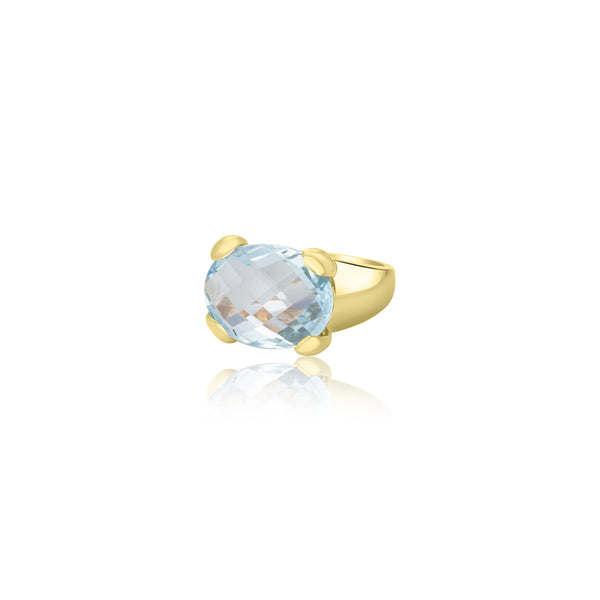 Rinku Checkered Aqua Ring