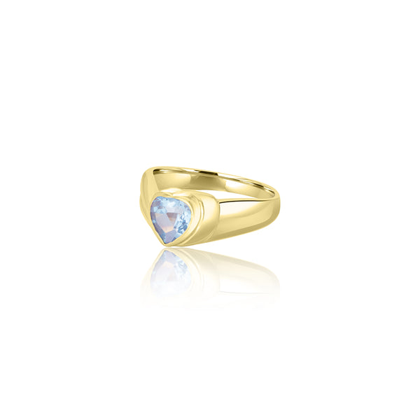 Sarina Aqua Heart Stone Ring