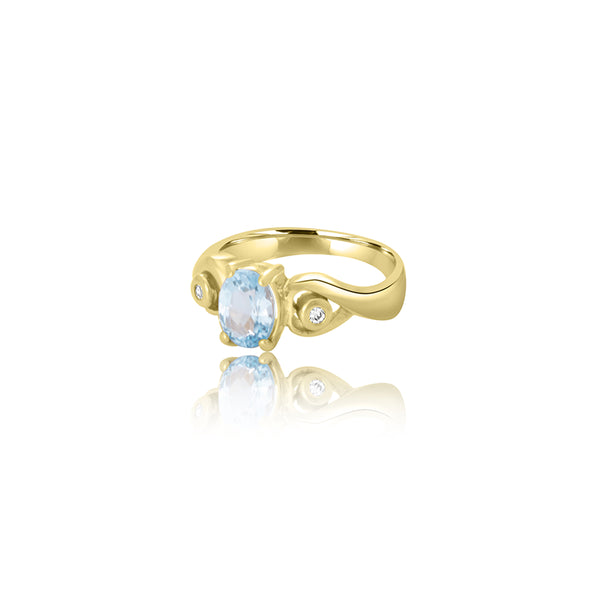 Serafina Aqua Oval Ring