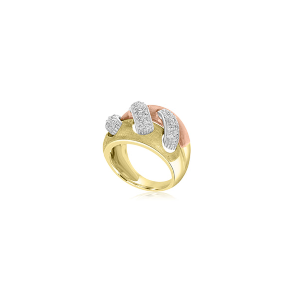 Lauren Tri-Color Underlap Ring