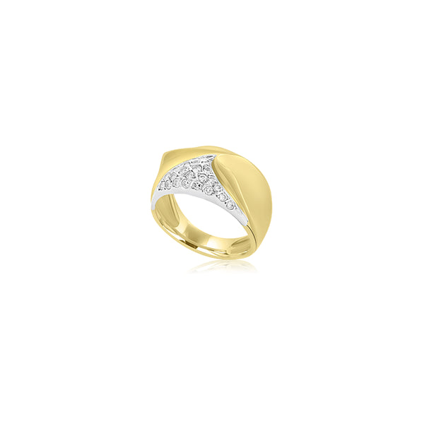 Lydia T-Tone Open Leaf Cubic Ring