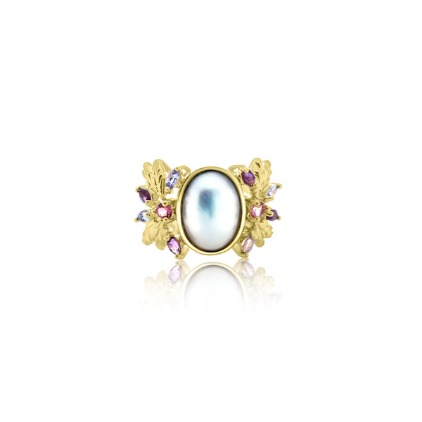 Ebun Oval Pearl & Gem Ring