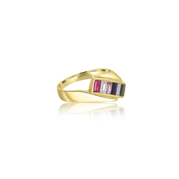 Hasanati Baguette Family Ring