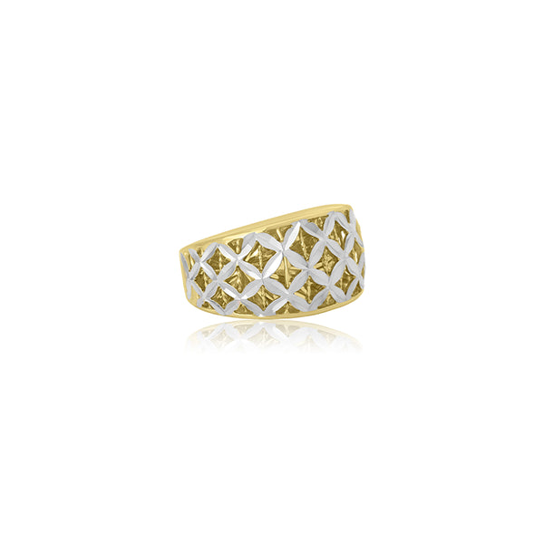 Kakena T-Tone Diamond Cut Hollow Dome Ring