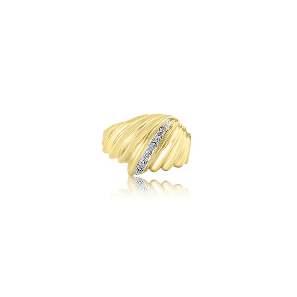 Kifimbo Grooved Diamond Dome Ring