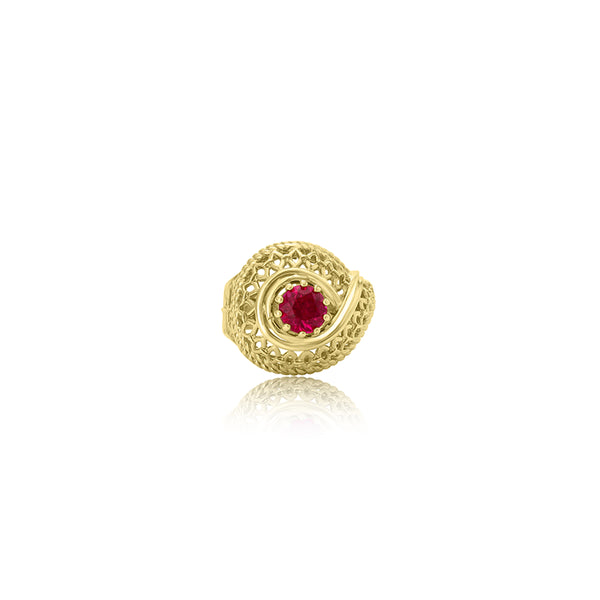 Omnira Filogree Garnet Ring