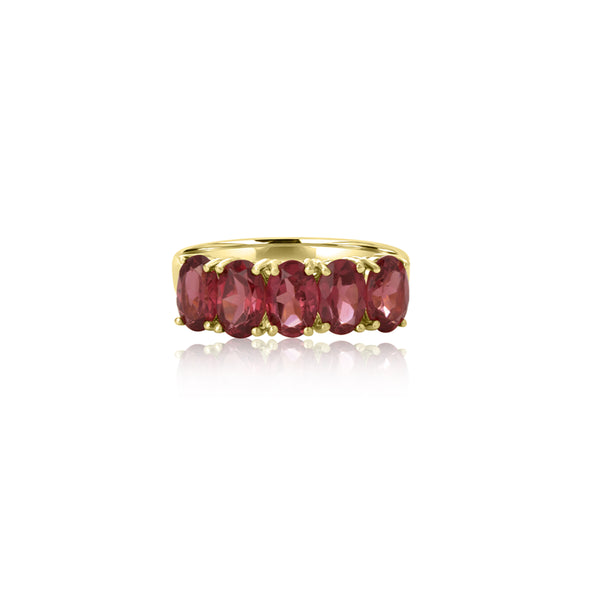 Nombeko Genuine Oval Garnet Ring