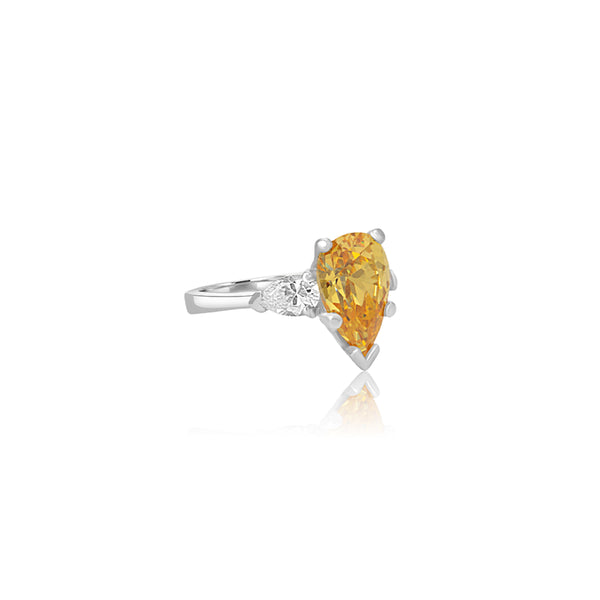 Tany Pear Smokey Topaz Ring