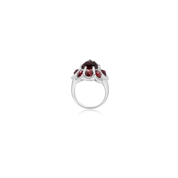 Shibra Oval & Brilliant Garnet Ring