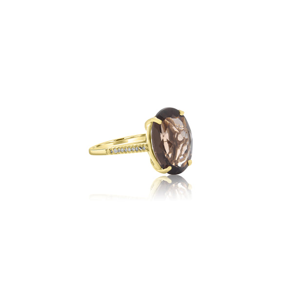 Tana Oval Smoky Topaz Ring