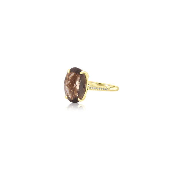 Tana Oval Smoky Topaz Ring