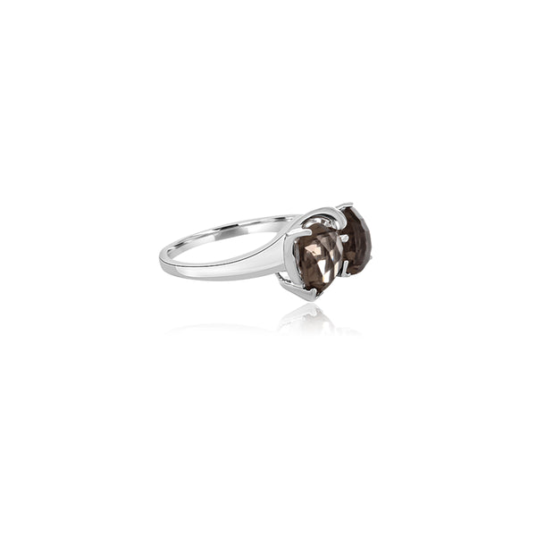 Tianira Double Checkered Topaz Ring