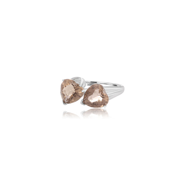 Tianira Double Checkered Topaz Ring