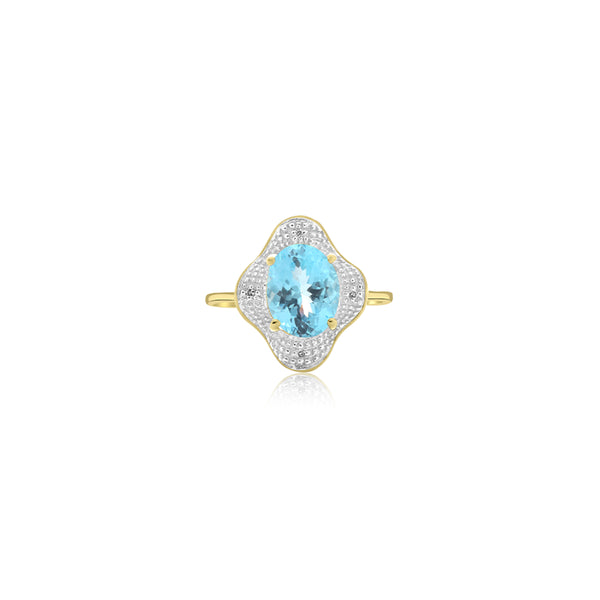 Uchenna T-Tone Aqua & Diamonds (0.04 Tw. Ct.) Ring