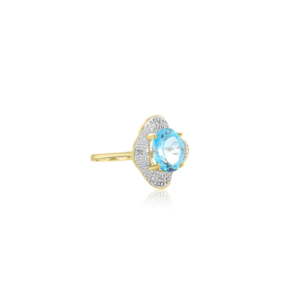 Uchenna T-Tone Aqua & Diamonds (0.04 Tw. Ct.) Ring