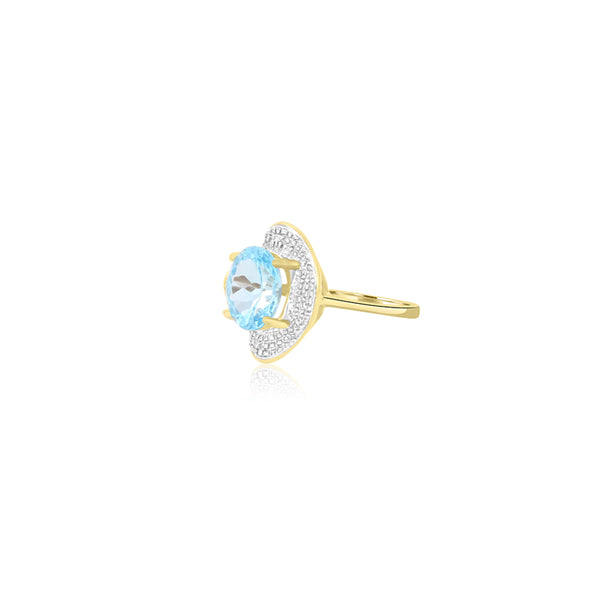 Uchenna T-Tone Aqua & Diamonds (0.04 Tw. Ct.) Ring