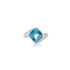 Udoka Cushion Checkered Blue Topaz Ring