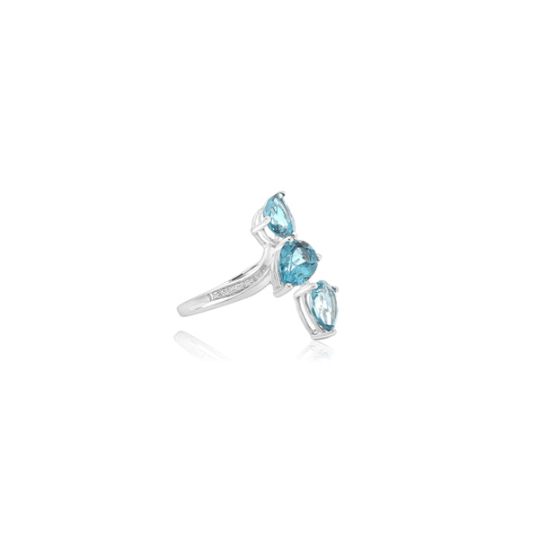 Umaya Triple Pear Blue Topaz Ring