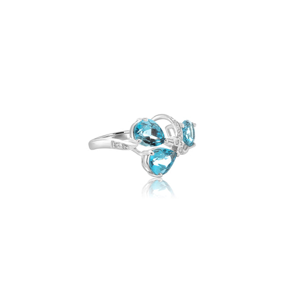 Umamma Swirl Triple Pear Ring