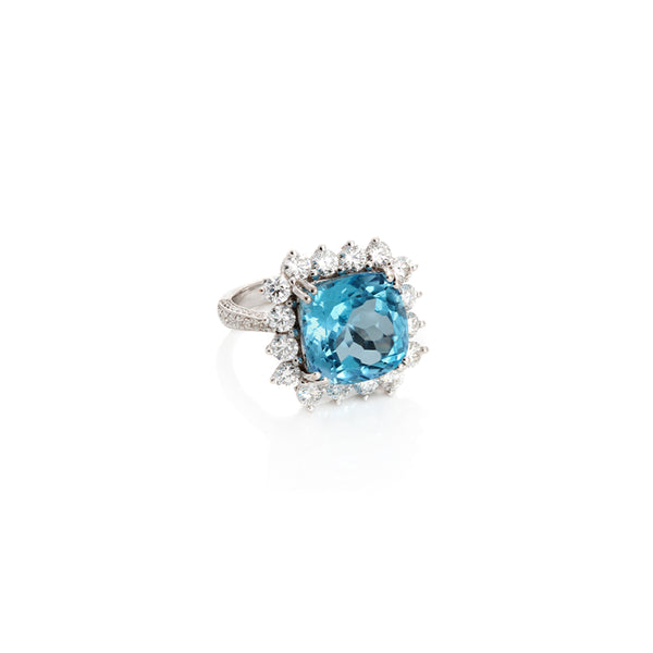 Yejide Blue Topaz Diamond Ring