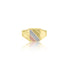 Barfi Tri-Color Square Signet Ring